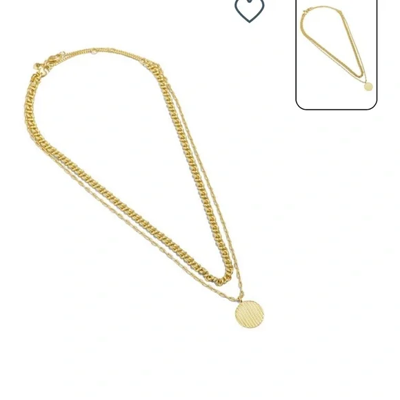 (112)Madewell Set of 2 Twisted Chain & Pendant Necklaces in Vintage Gold - Picture 1 of 2